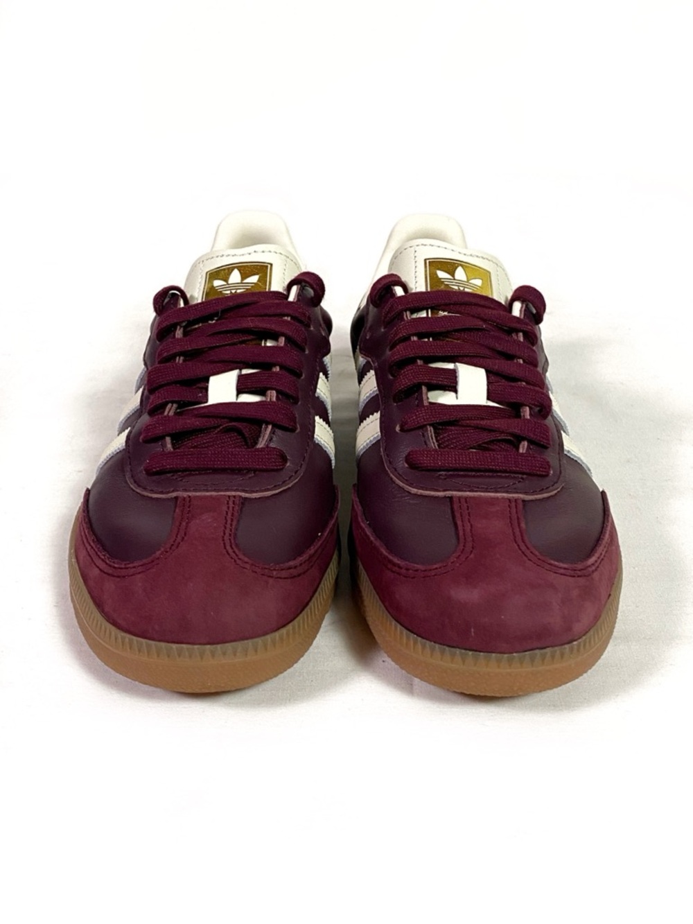 Adidas Samba OG Maroon Gold Metallic Sneakers - Picture 3 of 8
